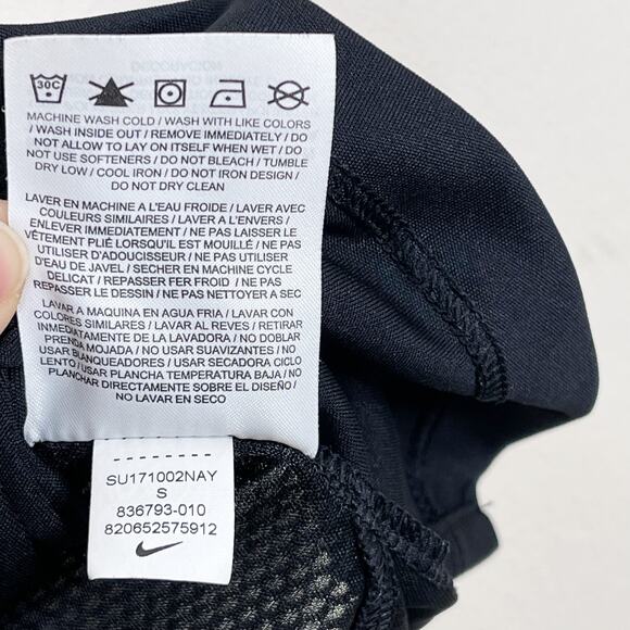 Nike Dry Tank City Core DriFit Sleeveless Black Small S Big Logo Graphic Crew - Picture 10 of 10